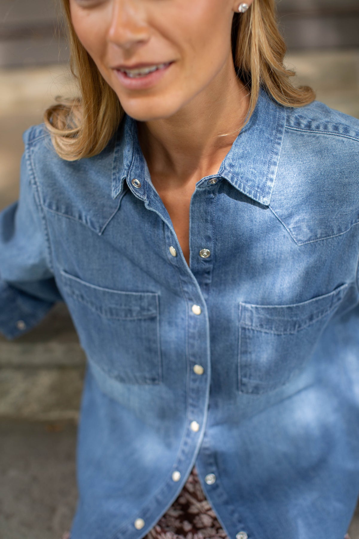 Denim Western Shirt - Dark Wash