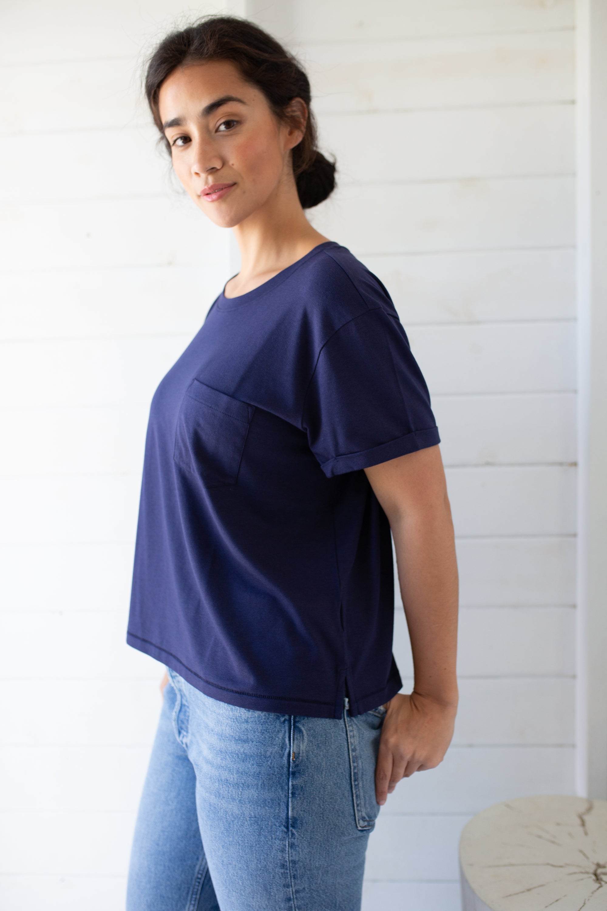 Short Sleeve Roller Crew Tee - Evening Blue