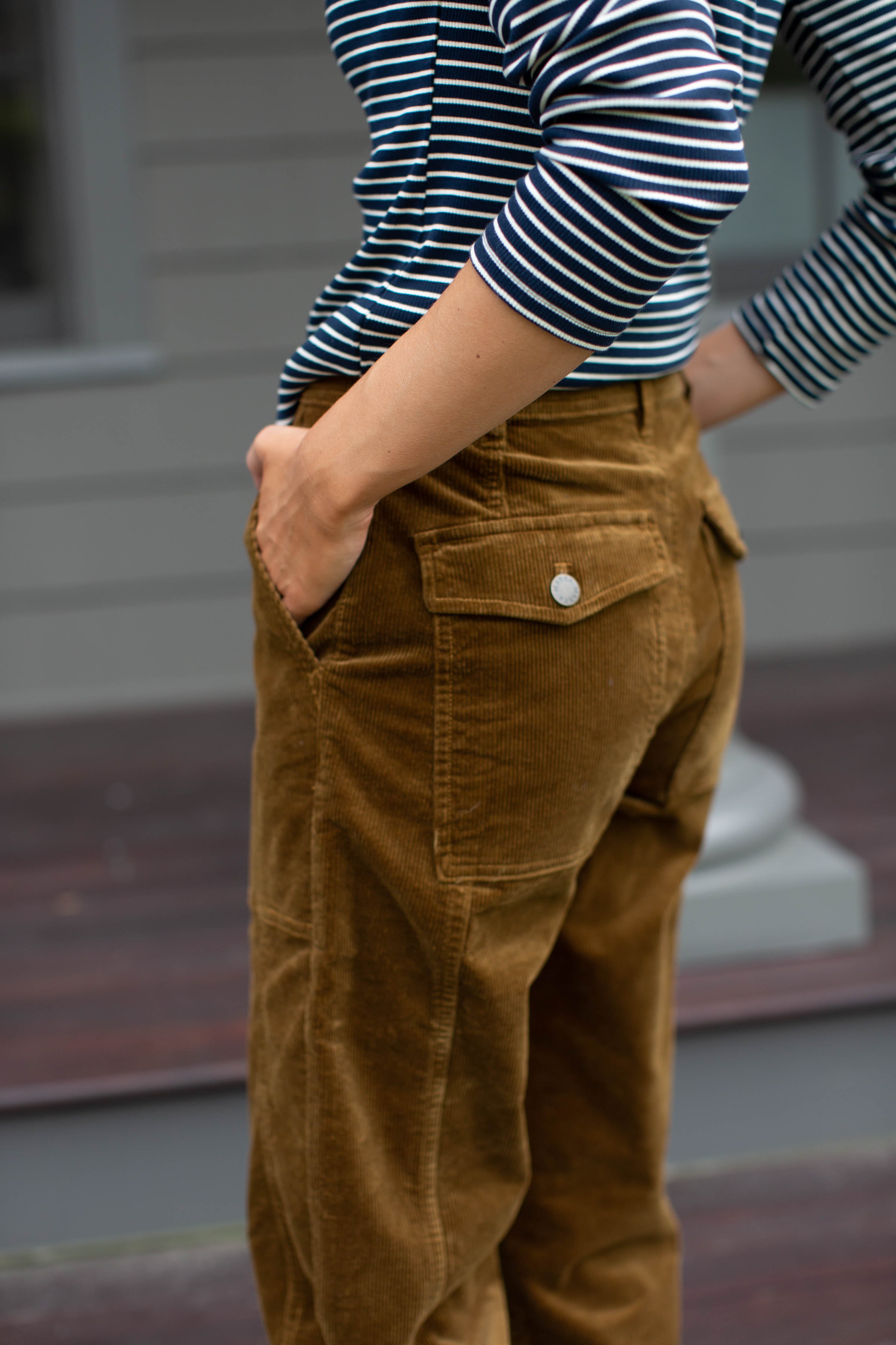 Meade Corduroy High Rise Barrel Pant - Moss – Marea by Liz Joy
