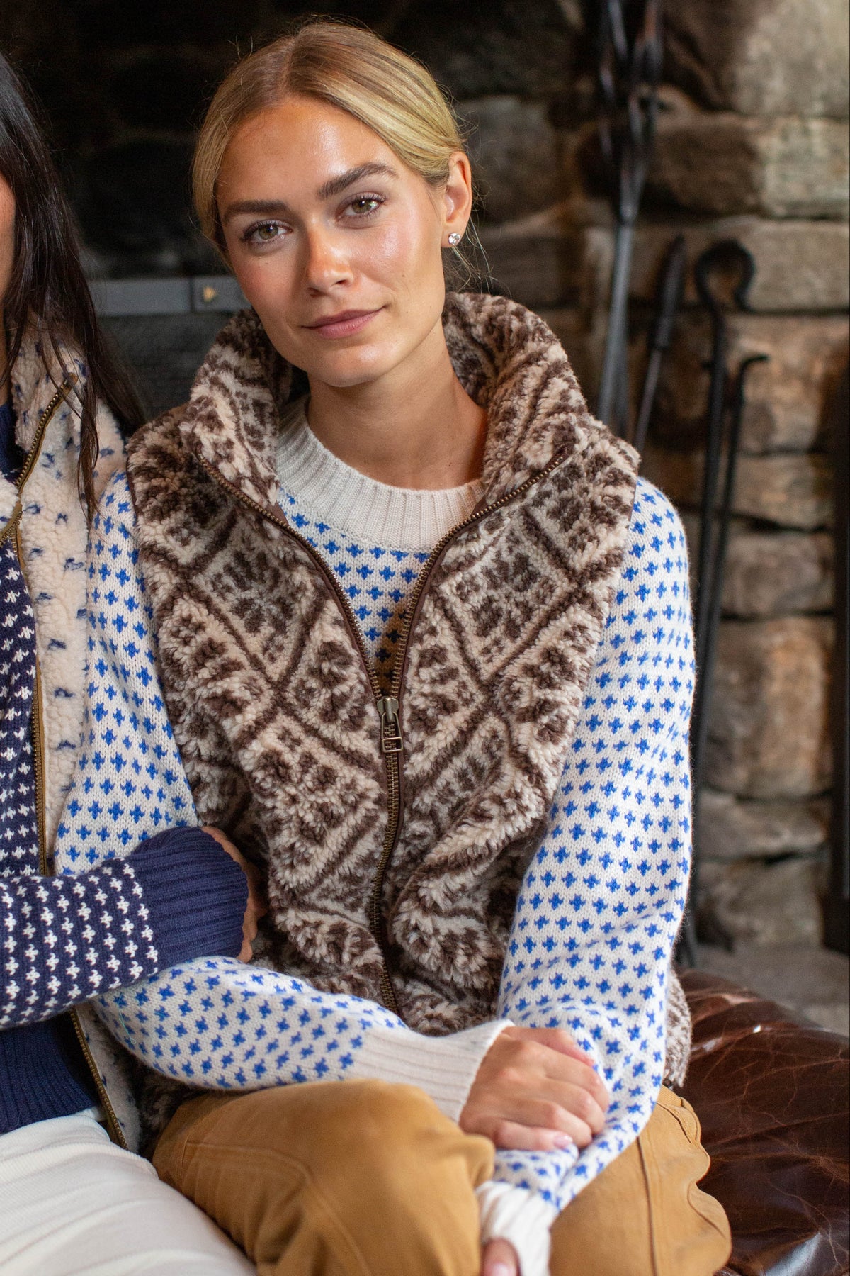 Lodge Sweater - Ivory/Blue Birdseye