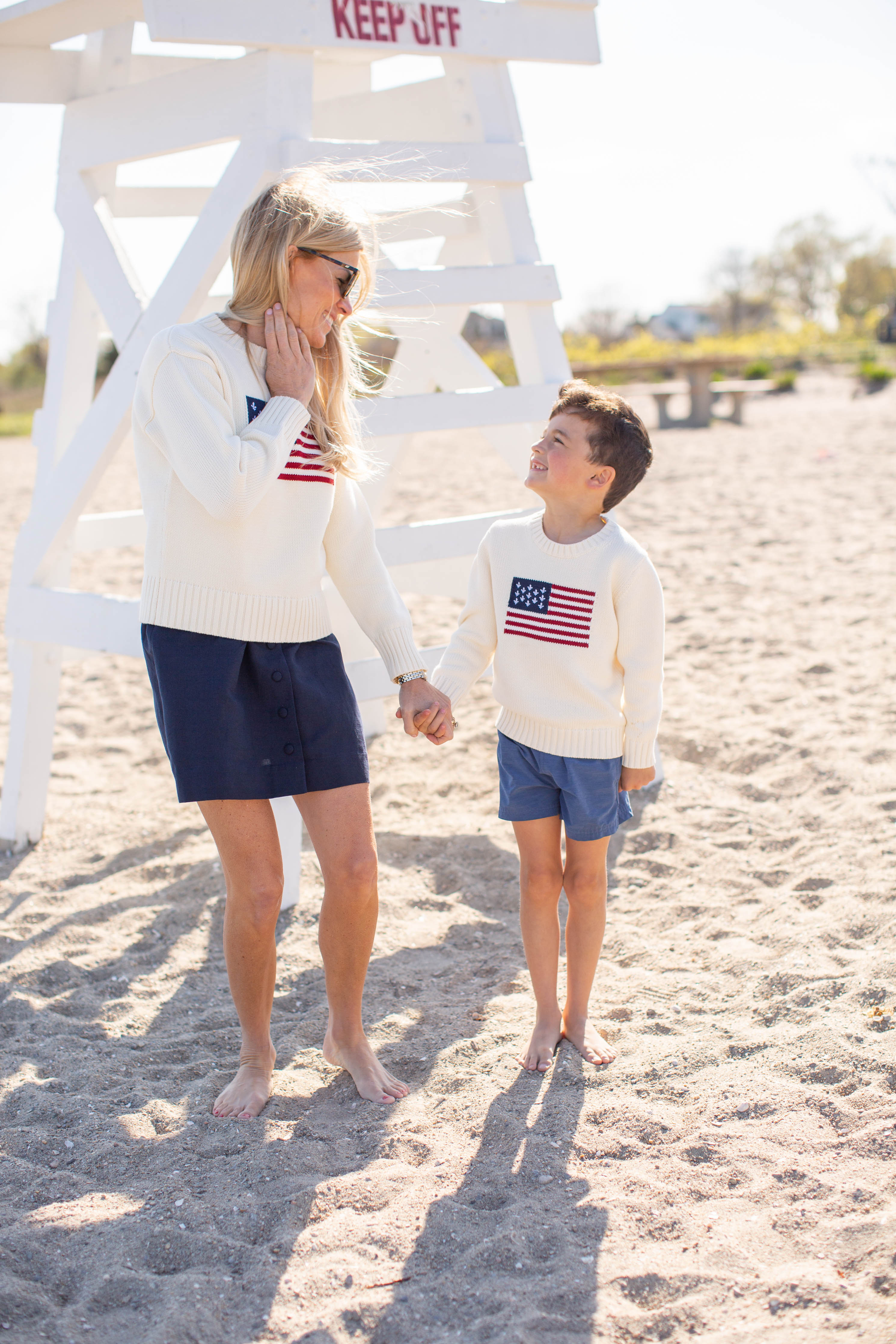 Marea Flag Sweater - Ivory – Marea by Liz Joy