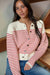 PRE-ORDER Martha Cardigan - Ivory/Red Stripe