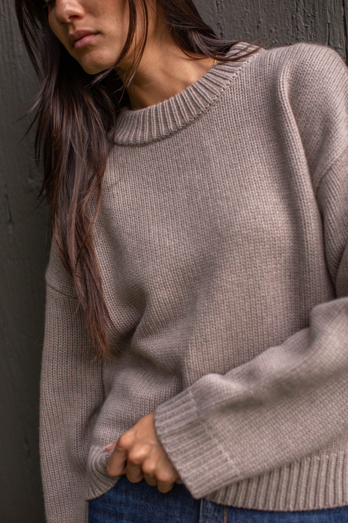 Milton Cashmere Sweater - Mushroom Heather