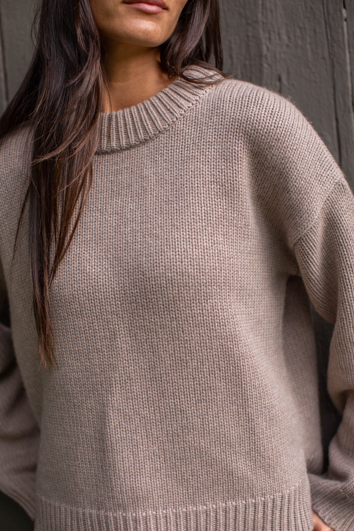 Milton Cashmere Sweater - Mushroom Heather