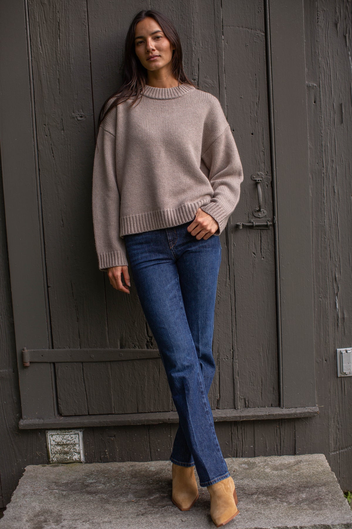 Milton Cashmere Sweater - Mushroom Heather
