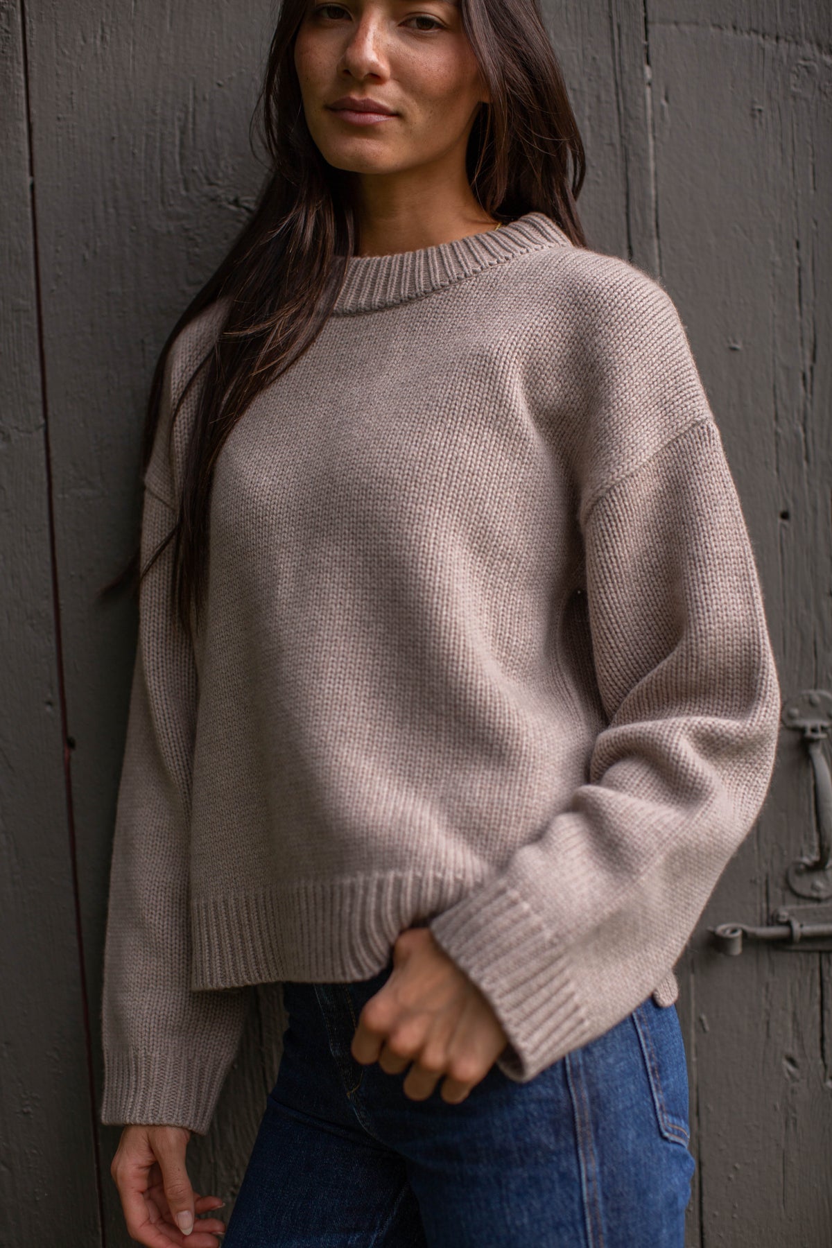 Milton Cashmere Sweater - Mushroom Heather