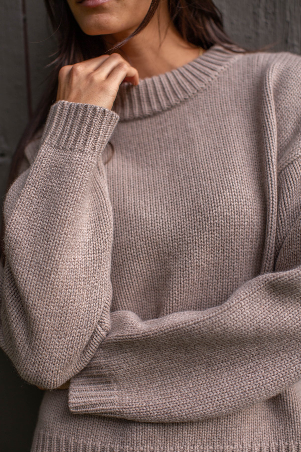 Milton Cashmere Sweater - Mushroom Heather