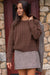 Slouchy Cable Knit Cashmere Sweater - Chocolate