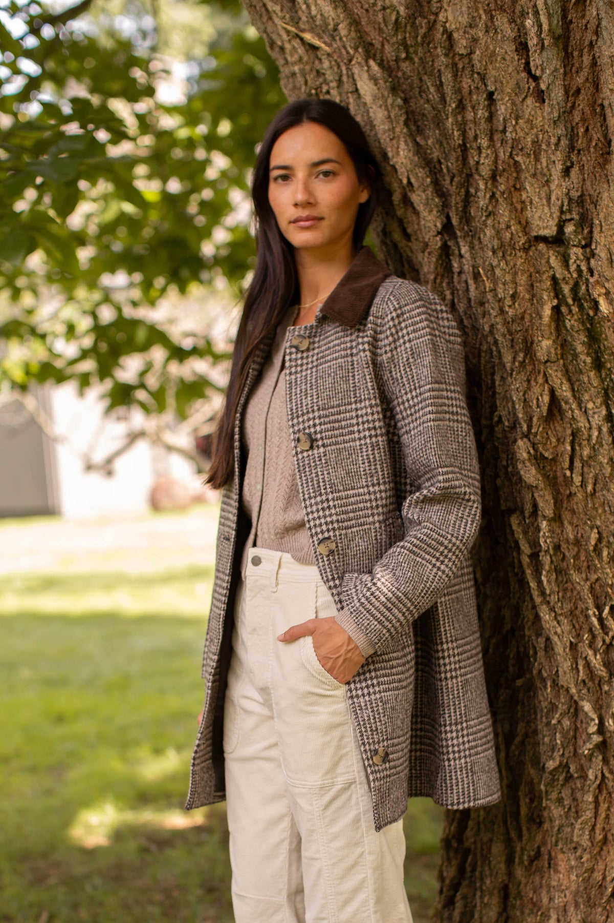 Nora Coat - Brown Glen Plaid