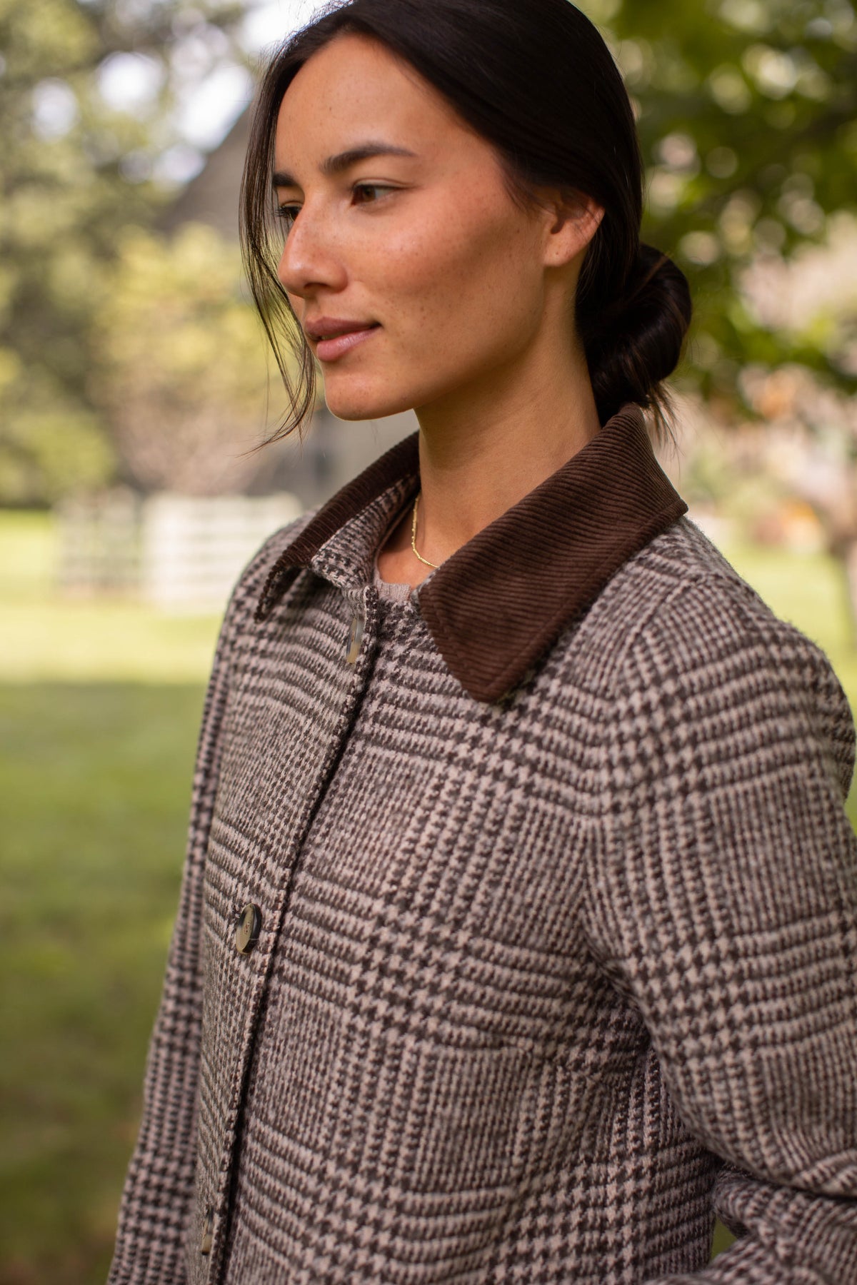 Nora Coat - Brown Glen Plaid