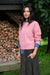 Slouchy Cable Knit Cashmere Sweater - Rose