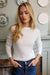 Pointelle Long Sleeve Crewneck - White