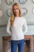 Pointelle Long Sleeve Henley - White