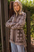 Marea Shawl Cardigan in Bandana Fringe - Taupe