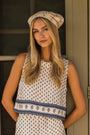 Josie Cropped Tank - Blue Mini Petunia