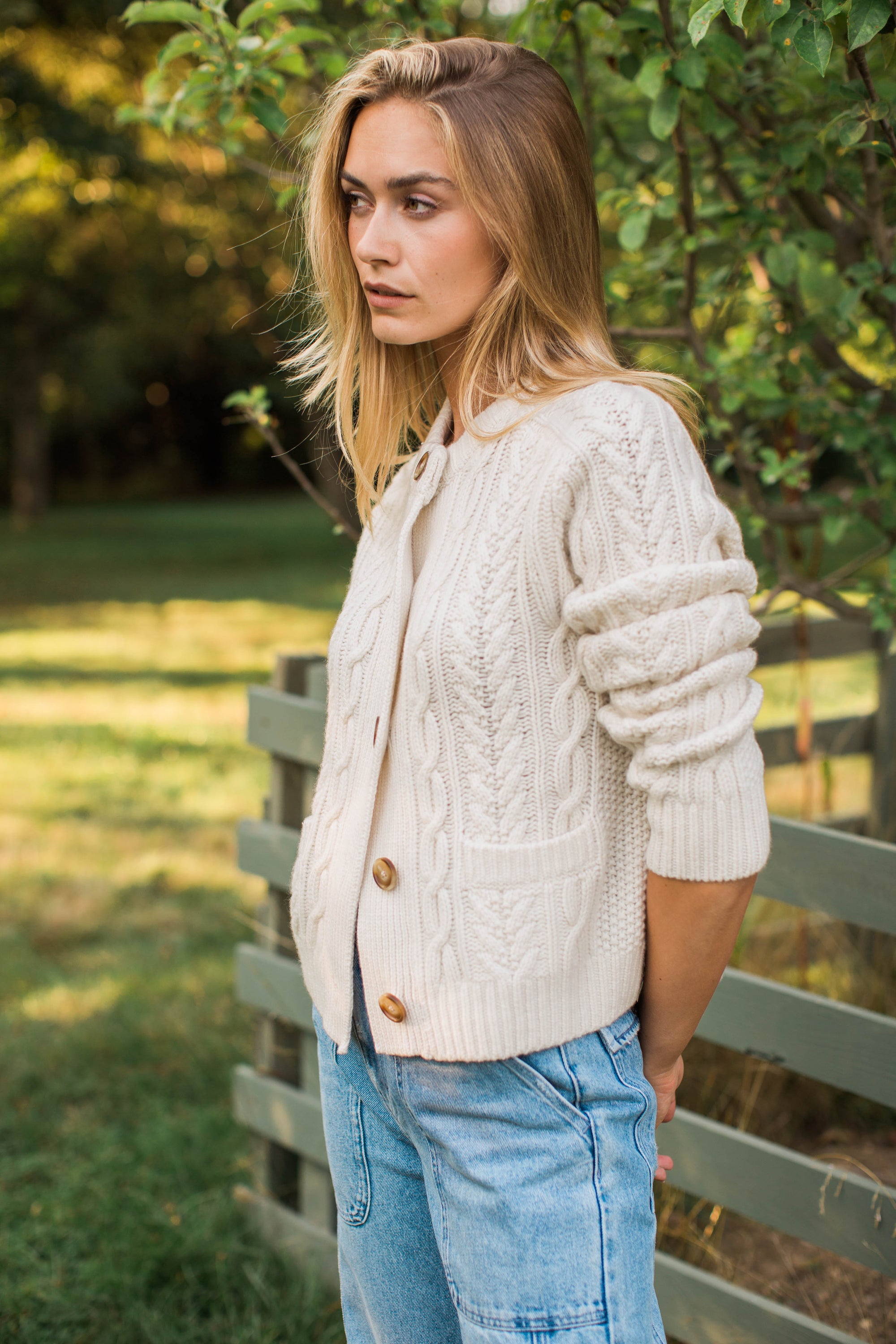 Amalie Cashmere Cardigan - Ivory