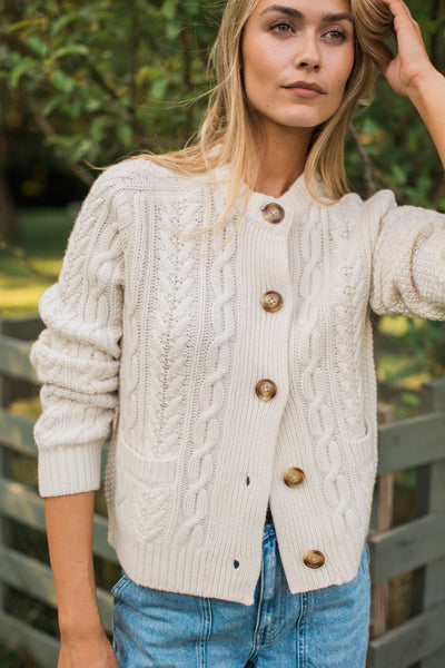 Amalie Cashmere Cardigan - Ivory