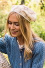Crochet Cotton Head Scarf - Ivory Floral