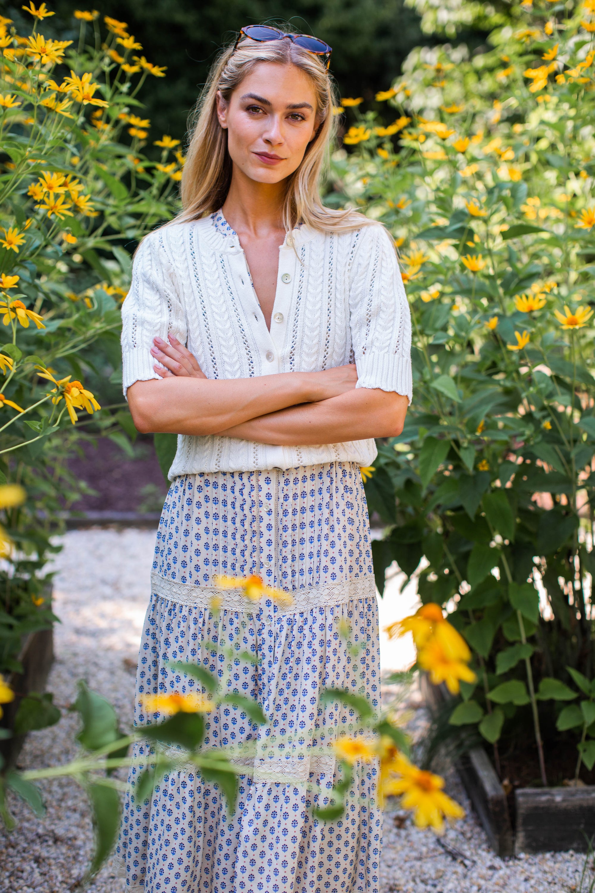 Leah Pointelle Cardigan - Ivory