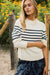 Millie Cotton Rollneck Sweater - Ivory/Navy Stripe