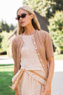 Leah Pointelle Cardigan - Dune
