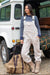 Scout Overalls - Ivory/Blue Birdseye