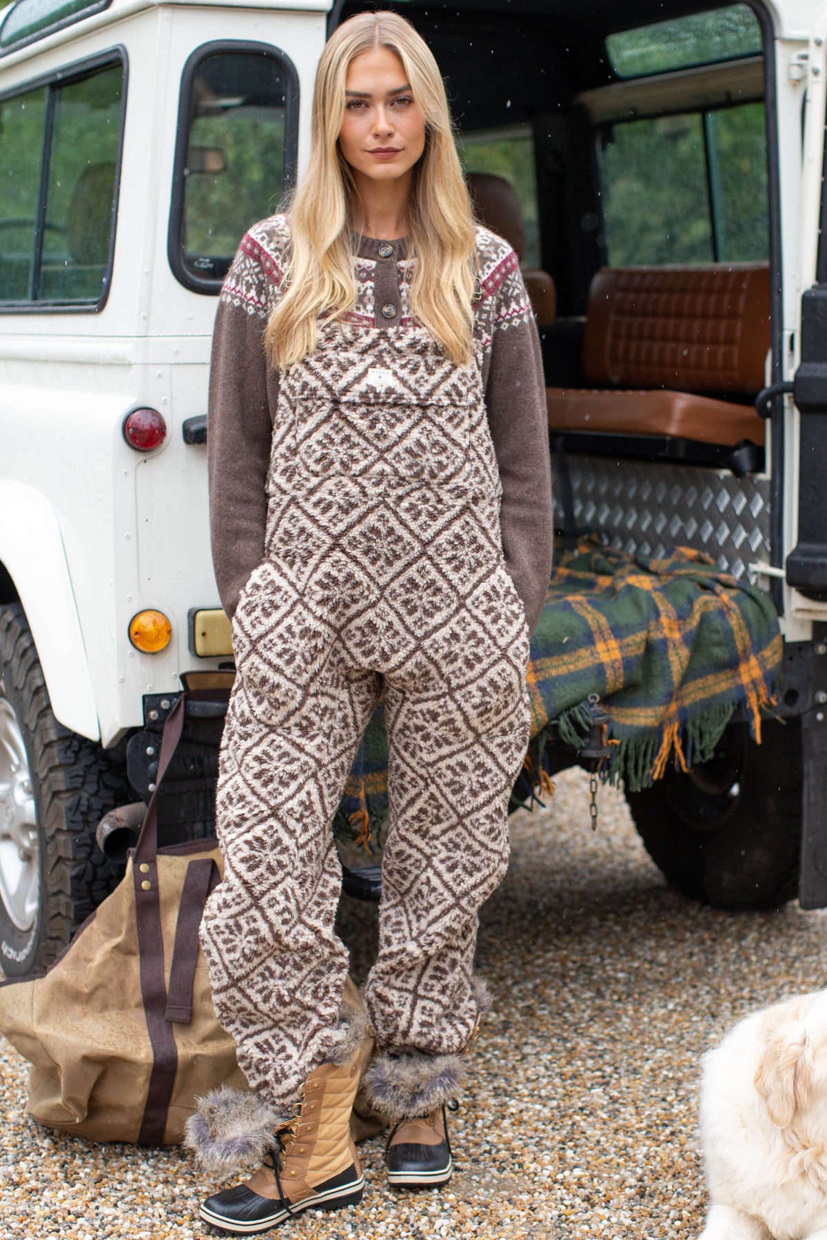 Scout Overalls - Brown Tile Jacquard