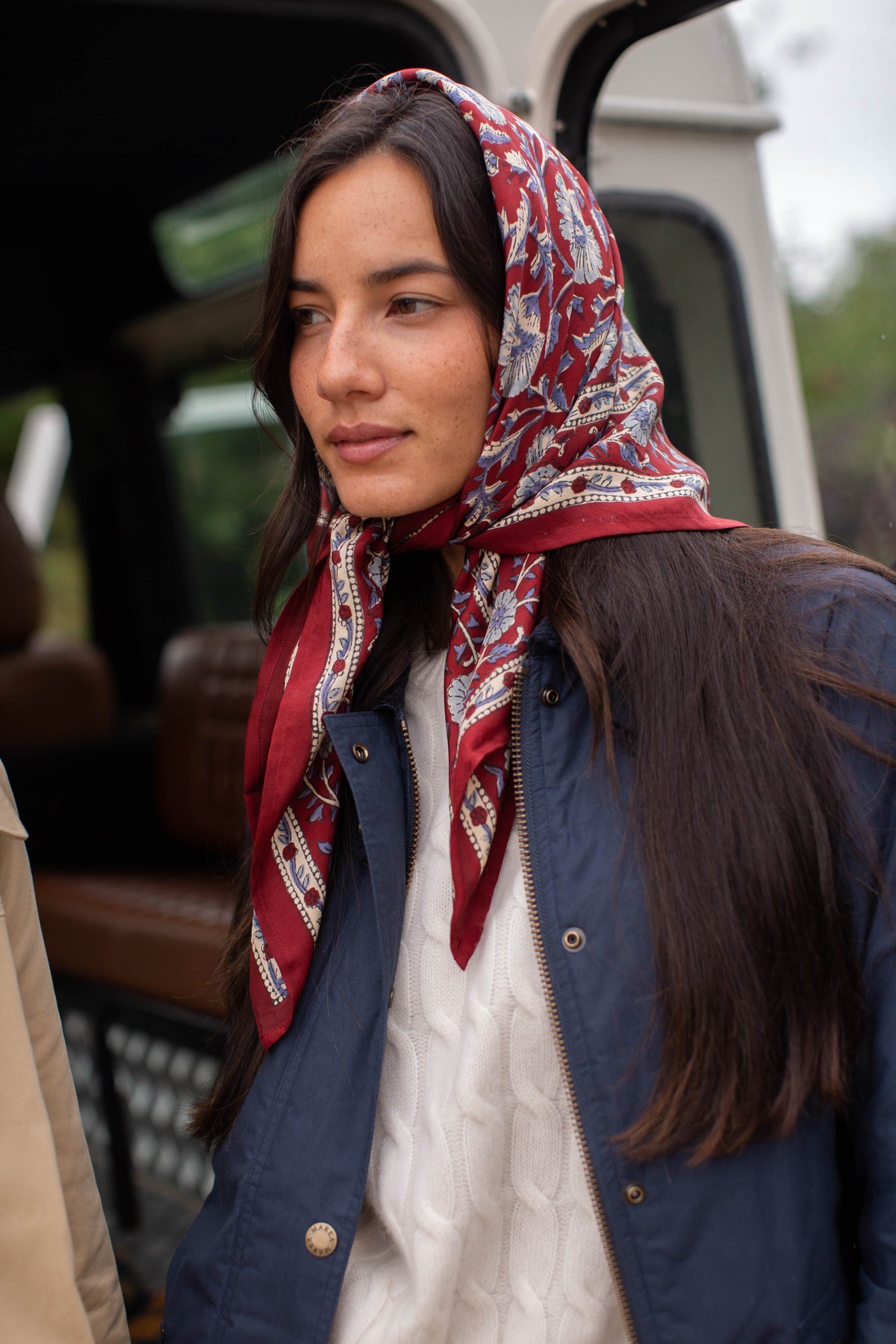 PRE-ORDER Burgundy Lotus Silk Scarf