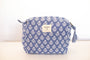 Quilted Makeup Bag - Indigo Mini Dandelion