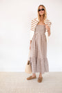Celine Dress - Mocha Mini Gingham