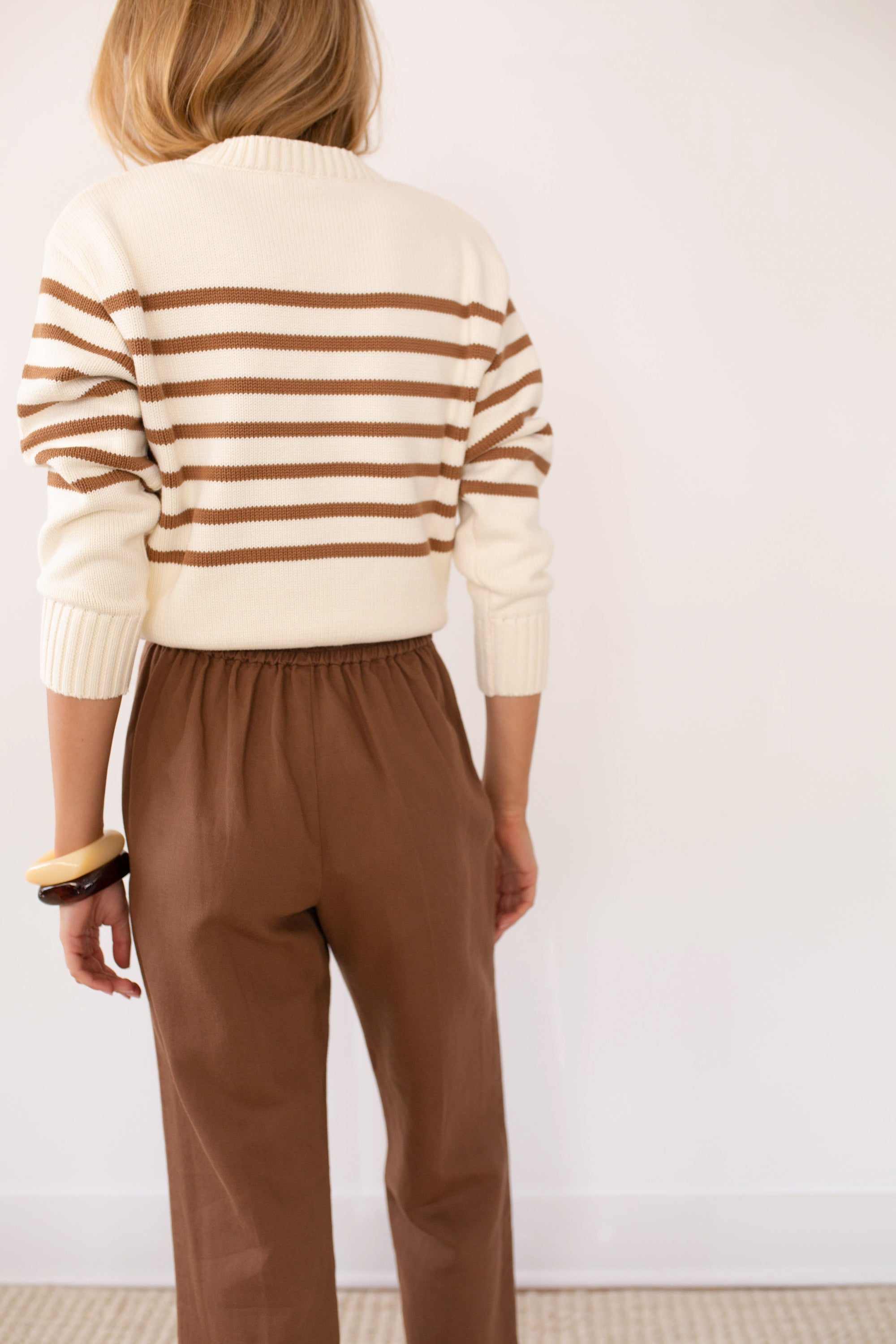 Lake Sweater - Ivory/Camel Stripe