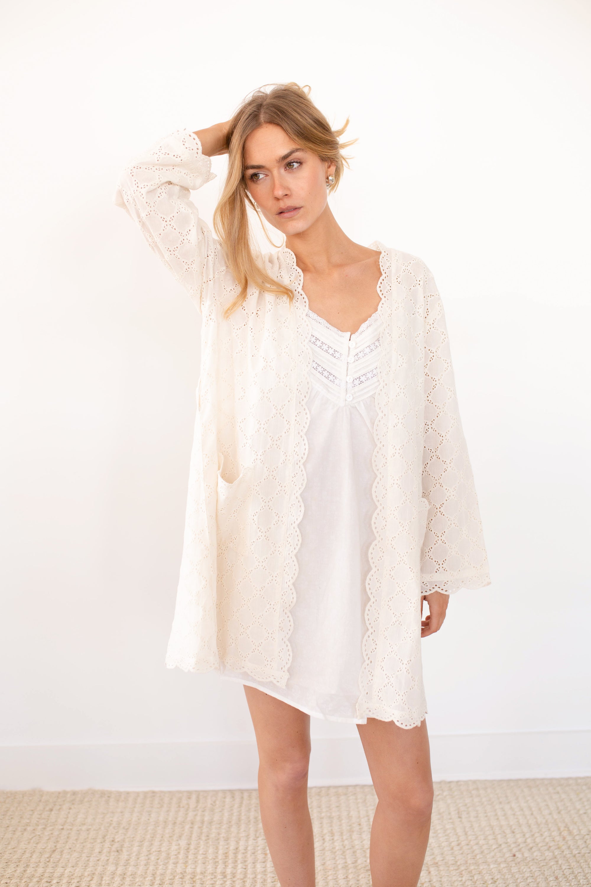 Elodie Dress - Ivory Mini Dandelion