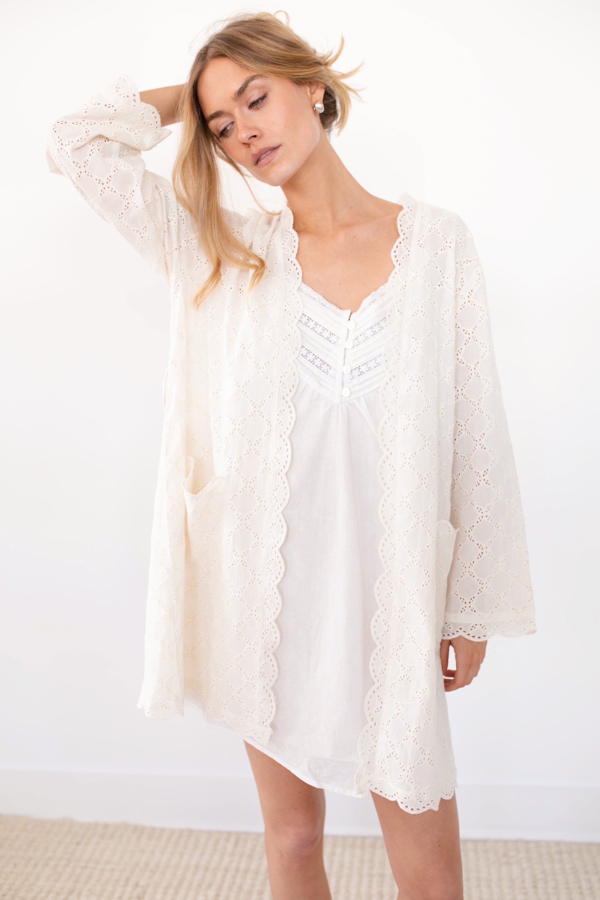 Elodie Dress - Ivory Mini Dandelion