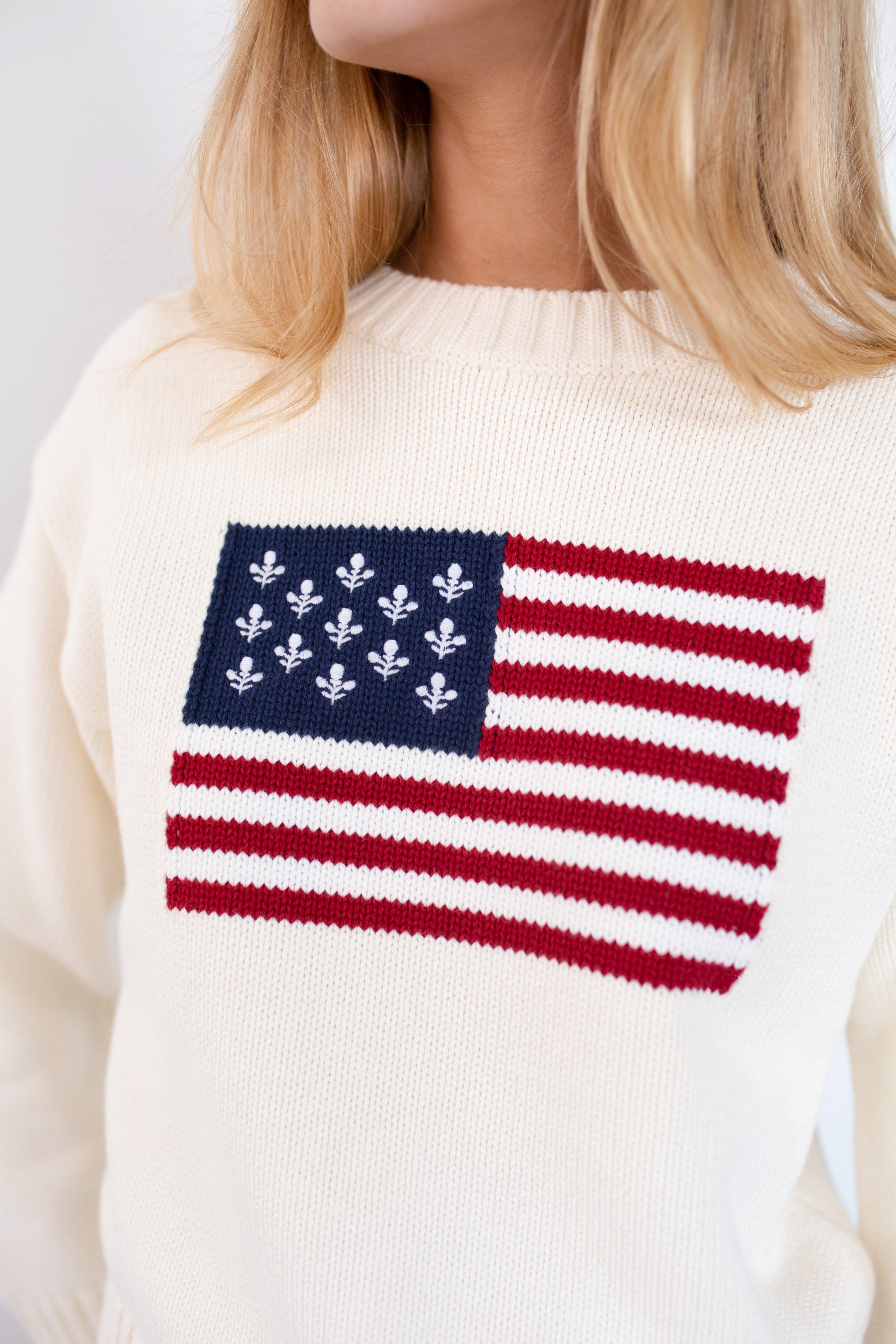 Marea Flag Sweater - Ivory – Marea by Liz Joy