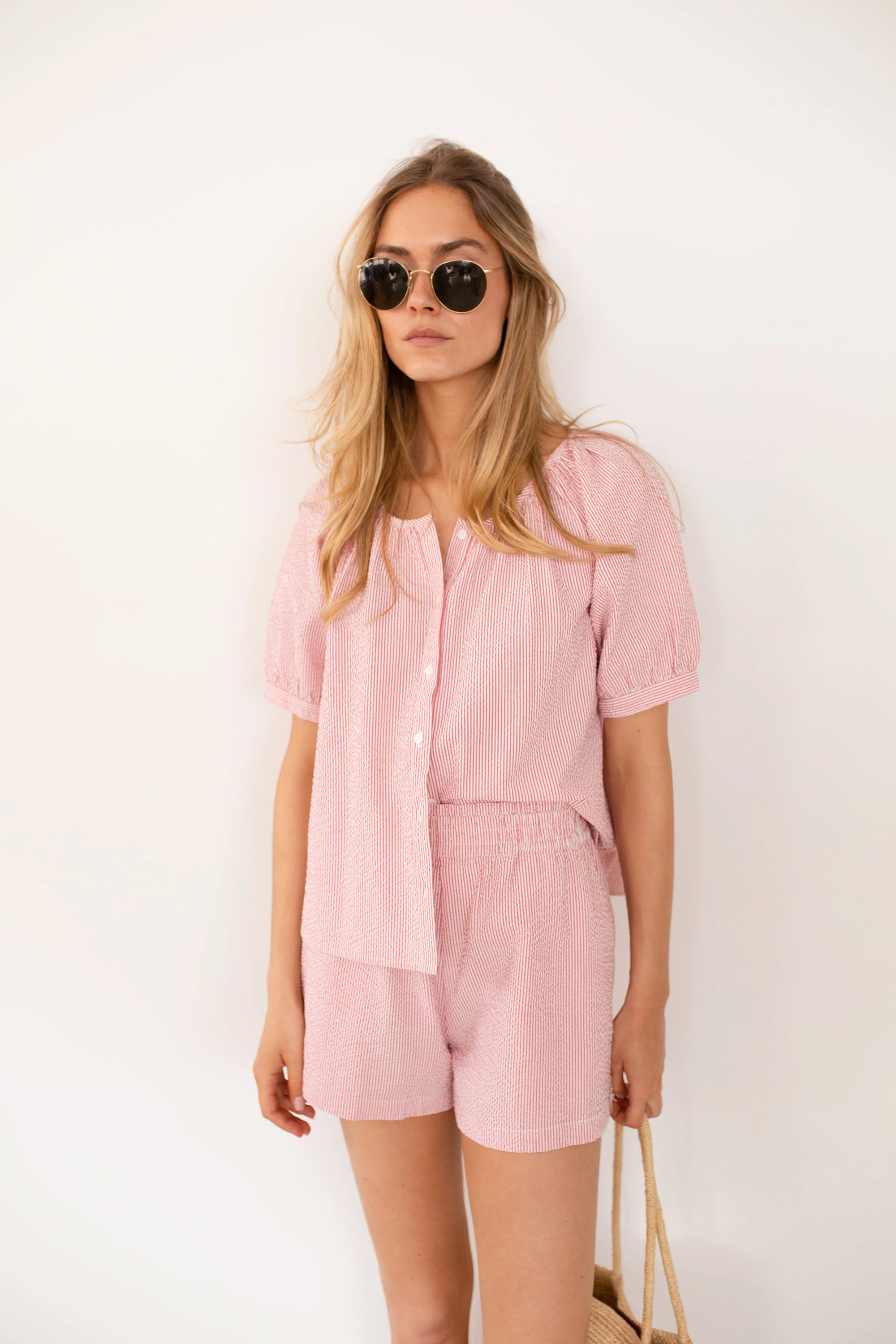 Everly Top - Red Seersucker