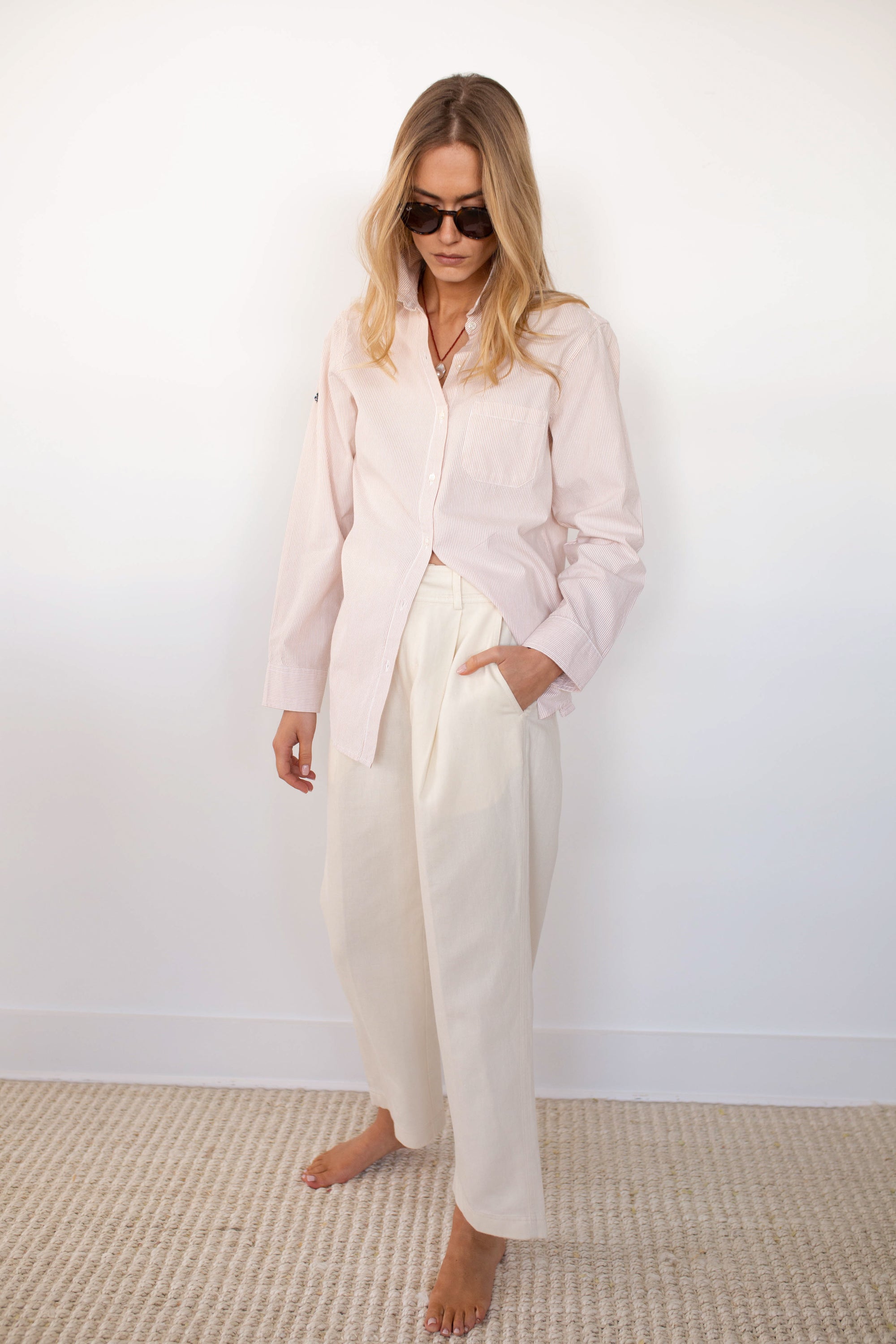 Favorite Shirt - Tan/White Stripe