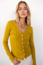 Pointelle Cardigan - Chartreuse