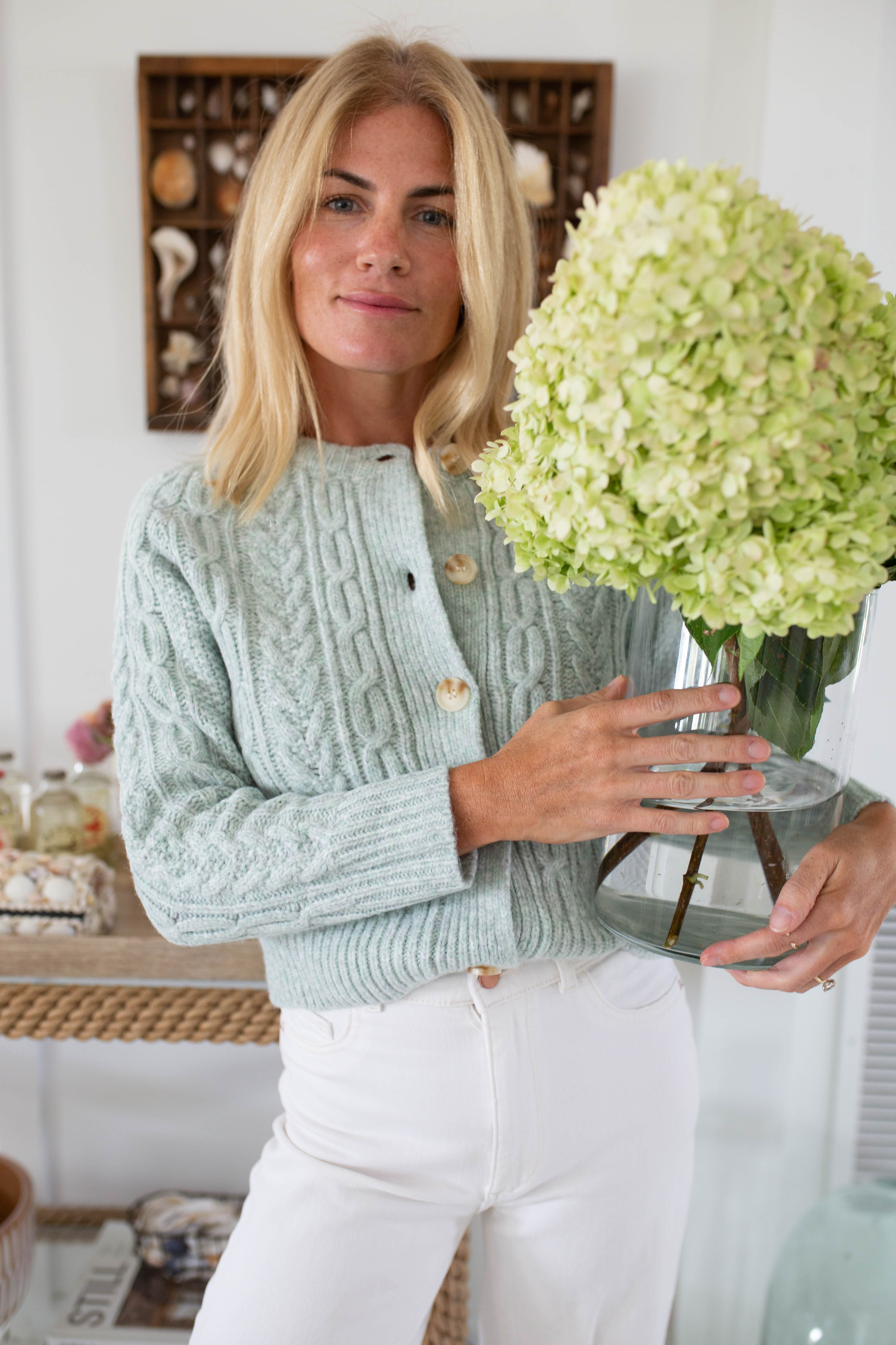 Classic Cable Knit Cardigan in Ivory - Marea by Liz Joy – Townsend  Provisions