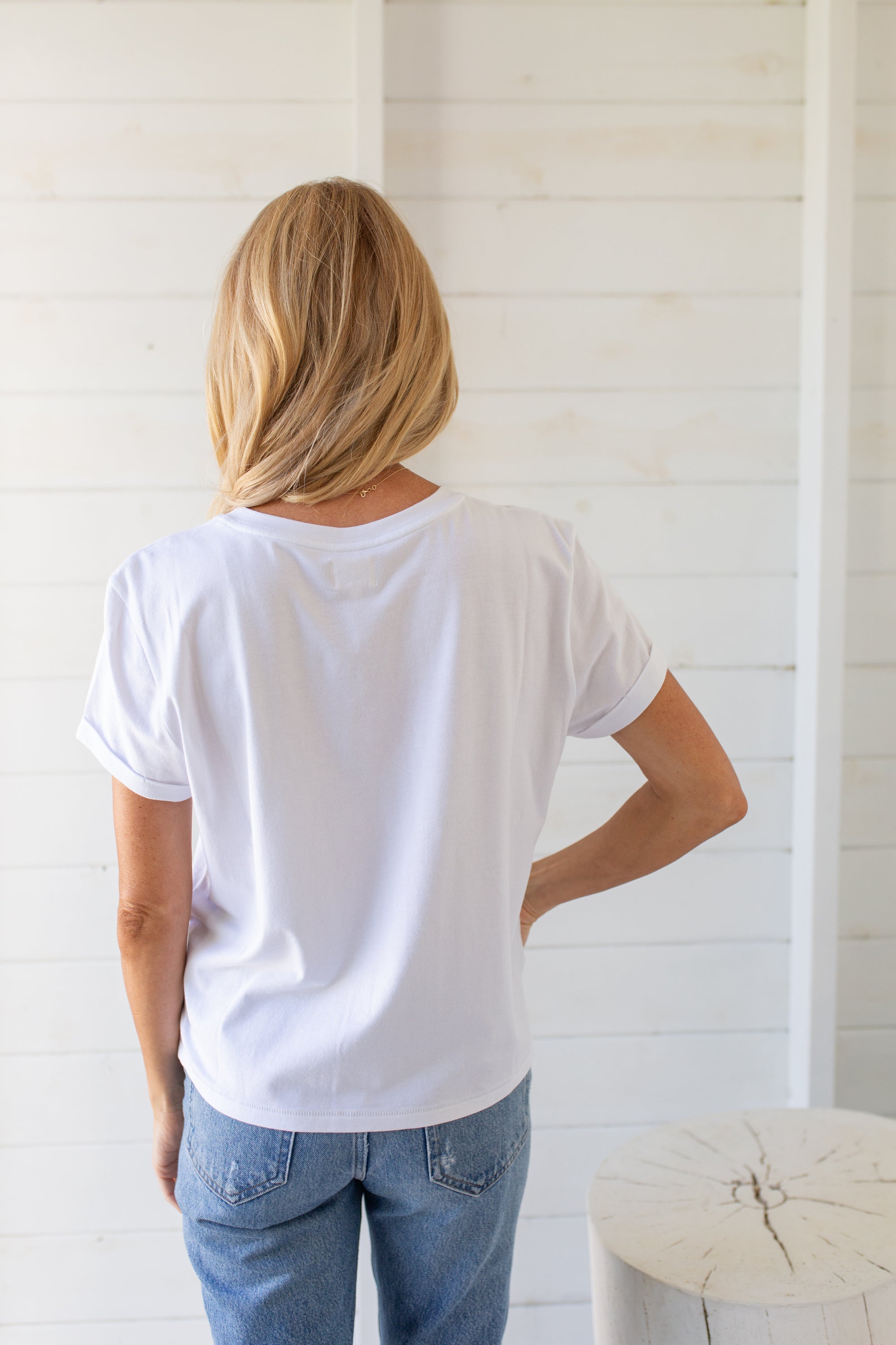 Short Sleeve Roller Crew Tee - White