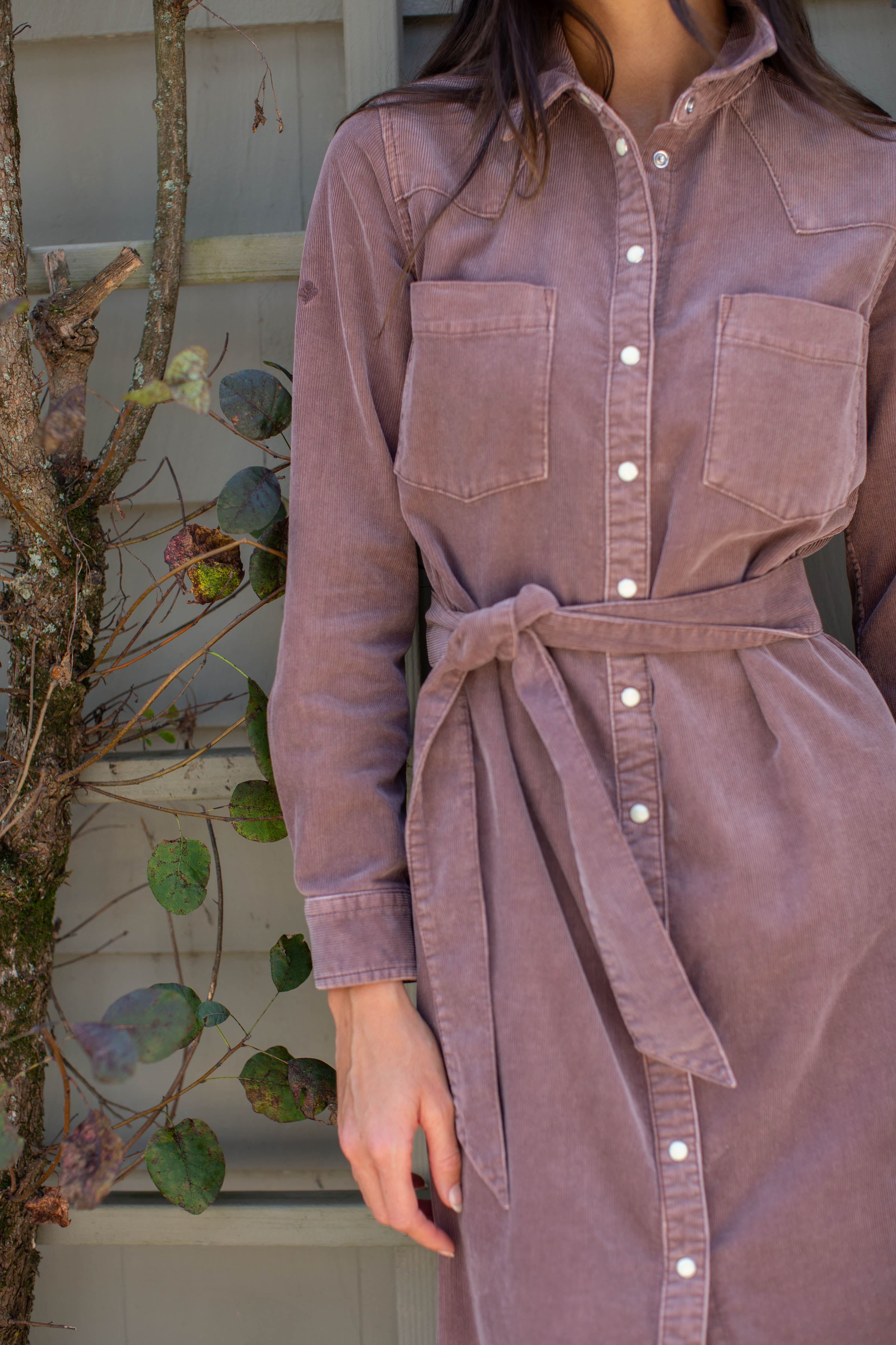 Teagan Corduroy Shirtdress - Brown – Marea by Liz Joy