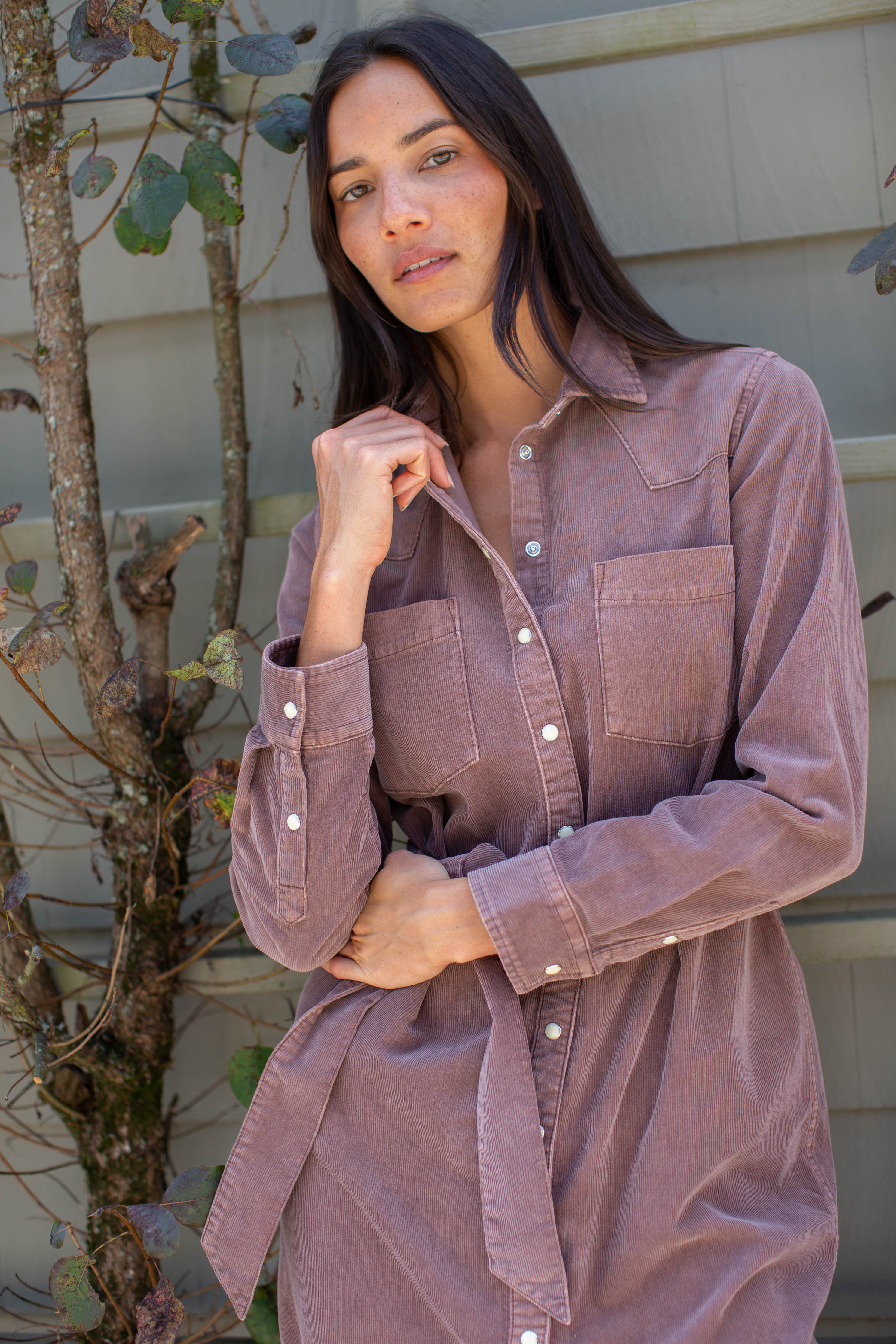 Teagan Corduroy Shirtdress - Brown – Marea by Liz Joy