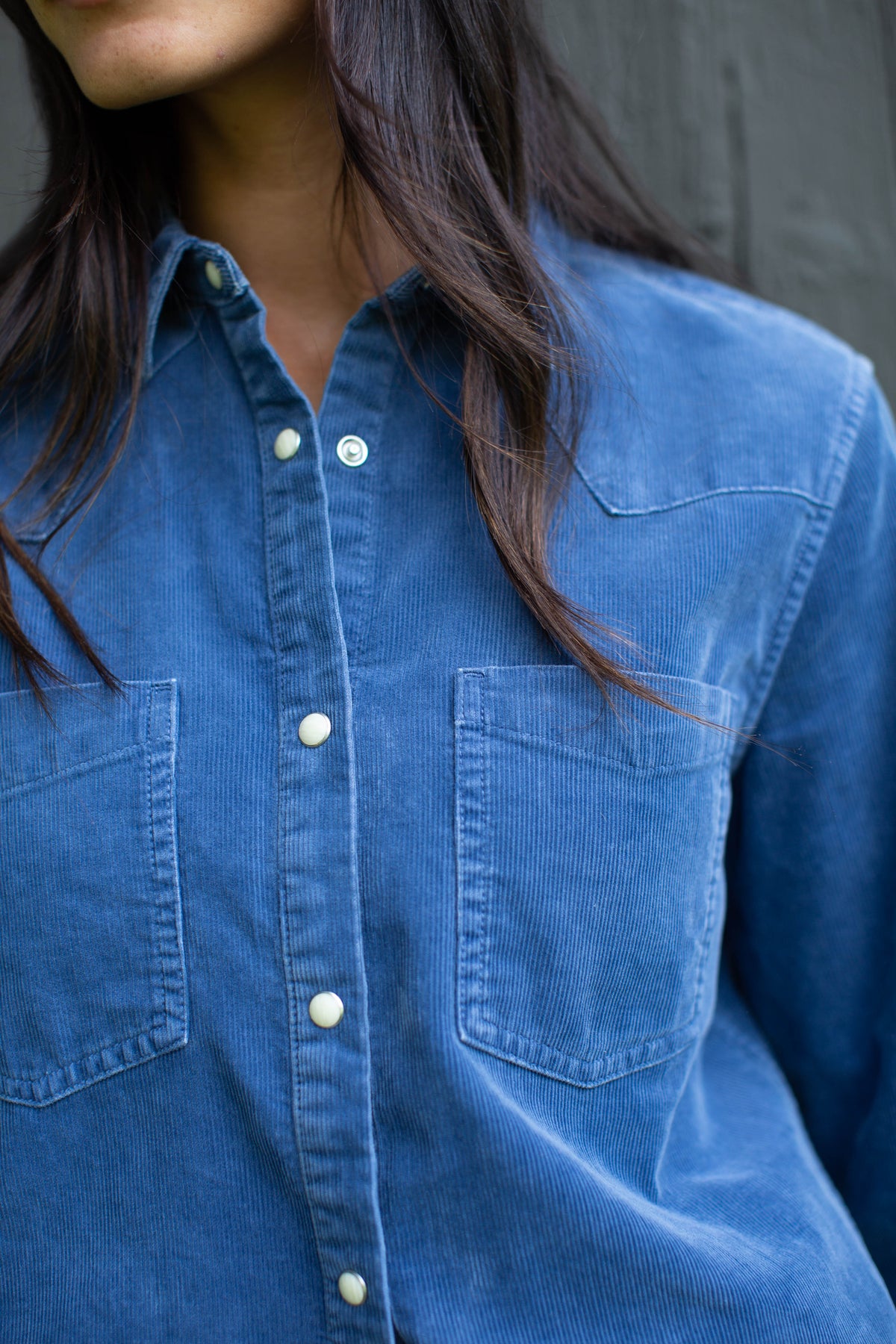 Western Corduroy Shirt - Indigo