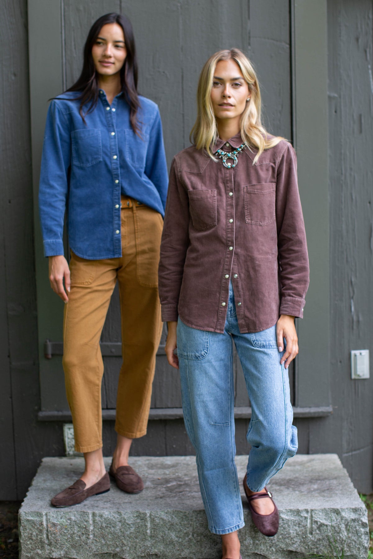 Western Corduroy Shirt - Indigo