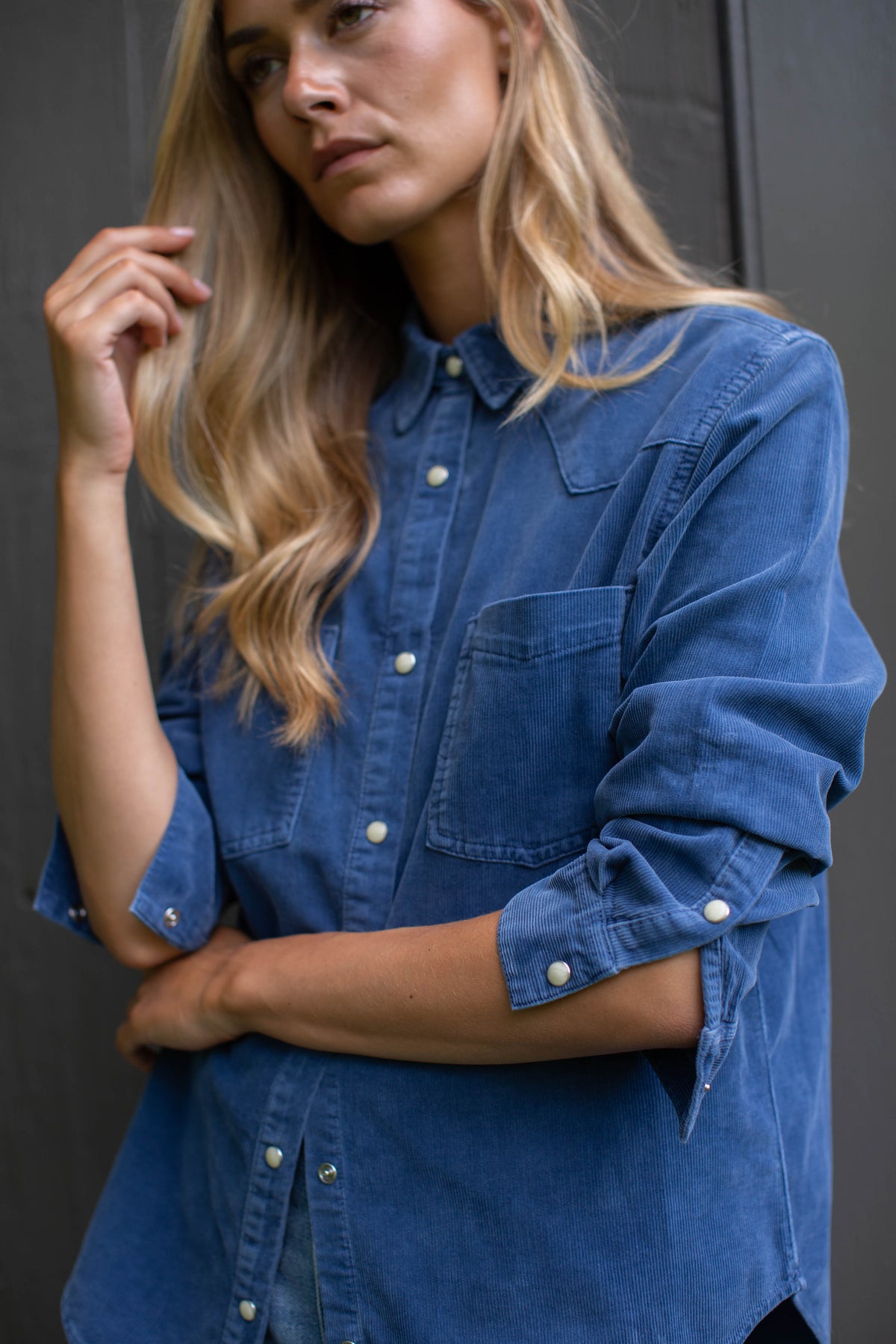 Western Corduroy Shirt - Indigo