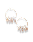 Freshwater Pearl Disc Hoop Earrings