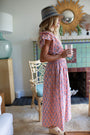 Grace Midi Skirt - CORAL MULTI