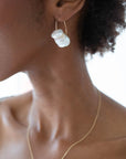 Freshwater Pearl Disc Hoop Earrings